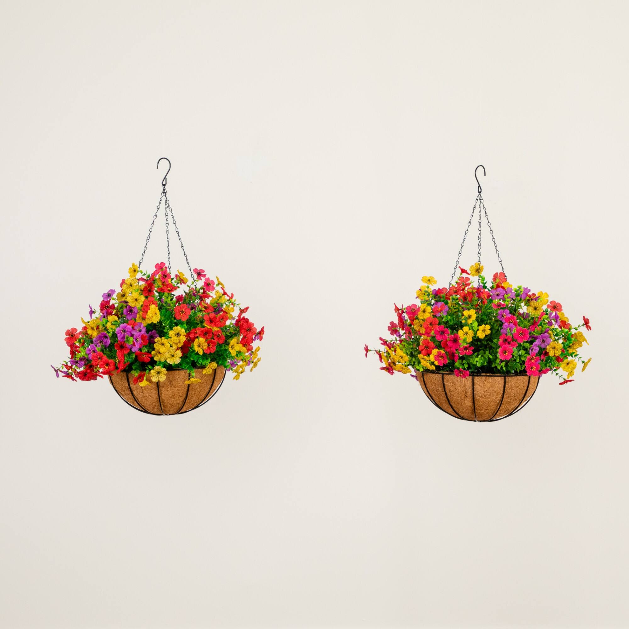 24" UV Resistant Artificial Daisy Hanging Basket DIY Kit